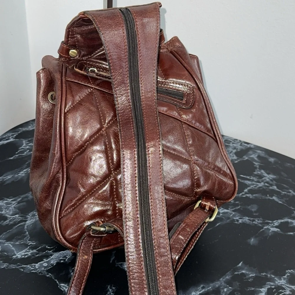 Patricia Nash - Quilted Oil Waxed Leather Itala Saddle Sling Bag - Brown